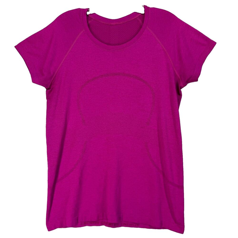 Lululemon Swiftly Tech Shirt Womens 12 Magenta Pink Short Sleeve Workout Hip